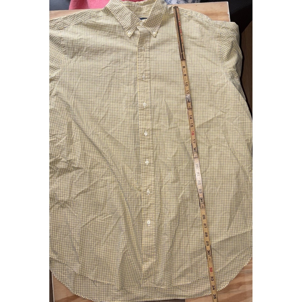 Polo Ralph Lauren Short Sleeve Blue‎ Yellow Plaid Button Down XLT Tall Classic - Picture 5 of 9